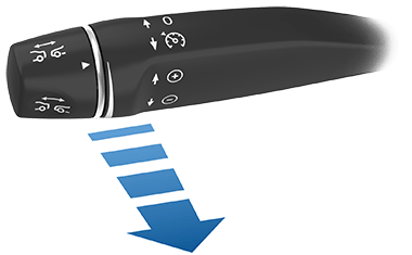 صورة ذراع نظام الملاحة الآلي مع سهم يتجه نحو السائق.