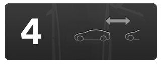 لقطة شاشة لسيارتين مع مقياس بينهما والرقم "4".