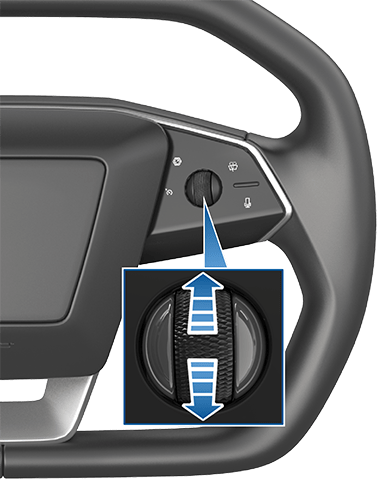 Image montant un gros plan passant à la molette de droite avec des flèches qui pointent vers le haut et le bas.