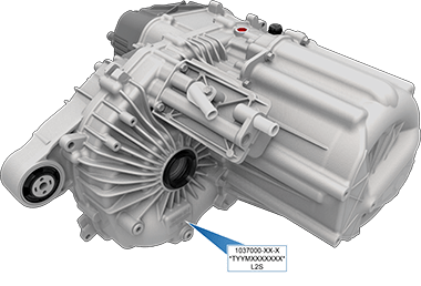 后电机，箭头指示标签位置