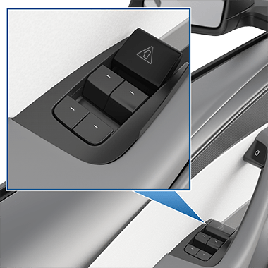 an arrow motioning to pull up on the door release switch