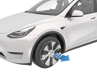 Dísztárcsa, egy attól elfelé mutató nyíllal