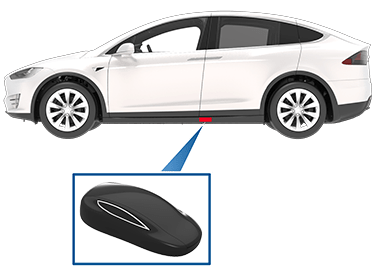 de sleutelsensor op de B-stijl