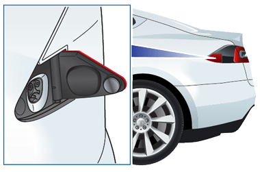 打开充电接口的车辆。