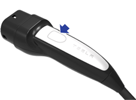 charge cable with an arrow pointing to the button.