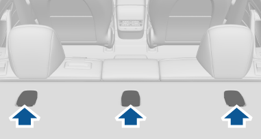 Ubicación de los puntos de anclaje en la parte posterior de los asientos traseros