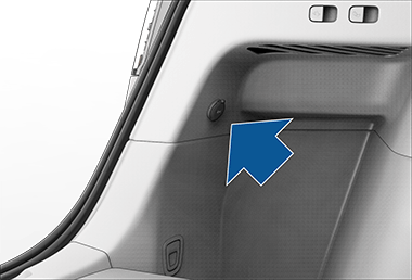 low voltage power outlet located on the left side of the rear trunk.