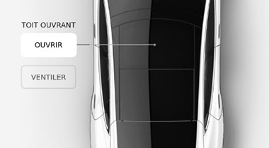 Vue du dessus de véhicule avec légendes.