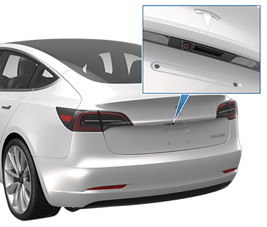 Rear of the vehicle with a zoombox showing the rear camera.