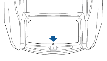 Coffre arrière avec une flèche pointant vers la sangle de la protection du coffre