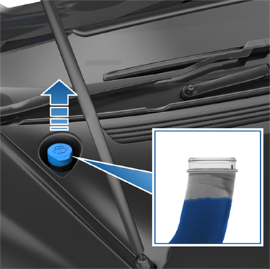 Filler cap with a zoombox showing target fill amount.