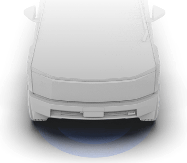 청색 선이 방사되는 차량 전면