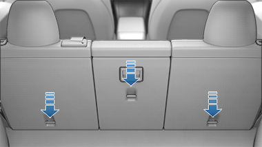 Location of anchor points behind the rear seats
