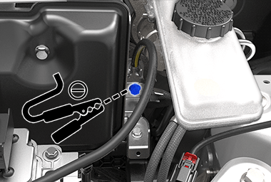 low voltage power supply negative cable connecting to negative terminal.