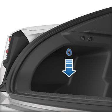 release cable with an arrow pointing down.