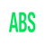 The word ABS in green
