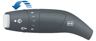 ذراع إشارة الانعطاف مع سهم يشير إلى عكس اتجاه عقارب الساعة