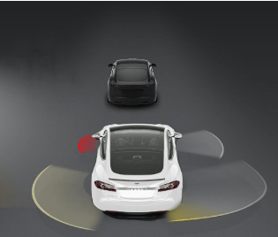 物体が検出されたことを示す放射ラインのスクリーンショット。