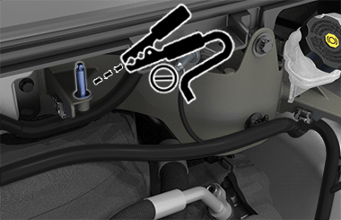 Mise à la terre située à l’avant de la batterie basse tension.