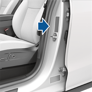 Label on center door pillar