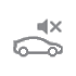 스피커 옆에 "X"가 있는 회색 차량 아이콘.