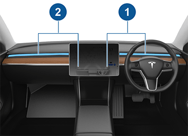 フロント キャビンの内部図（引き出し線付き）