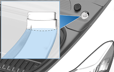 Filler cap with a zoombox showing target fill amount.