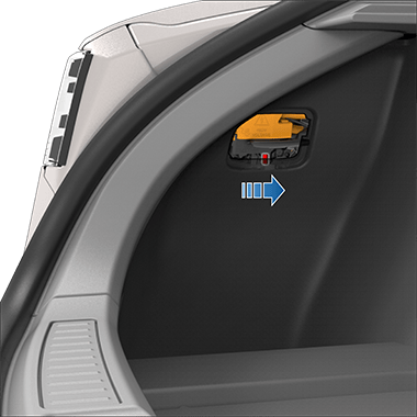 显示手动释放杆被移动的图像。