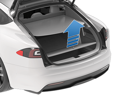 后备箱，箭头从载货盖固定带指向上方