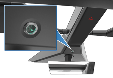 The overhead console with a zoom box on the cabin camera